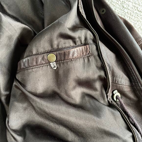 Vintage 80s Wilson’s 100% Leather Cinched Waist Mid Length Classic Jacket Size L - Picture 14 of 15